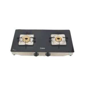 CONCH 2 Burner Gas Stove - Toughened 7mm Glass Slim Stainless Steel Body | Caps India