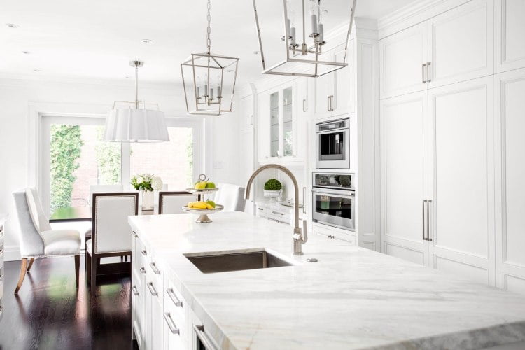 White finish modular kitchen design